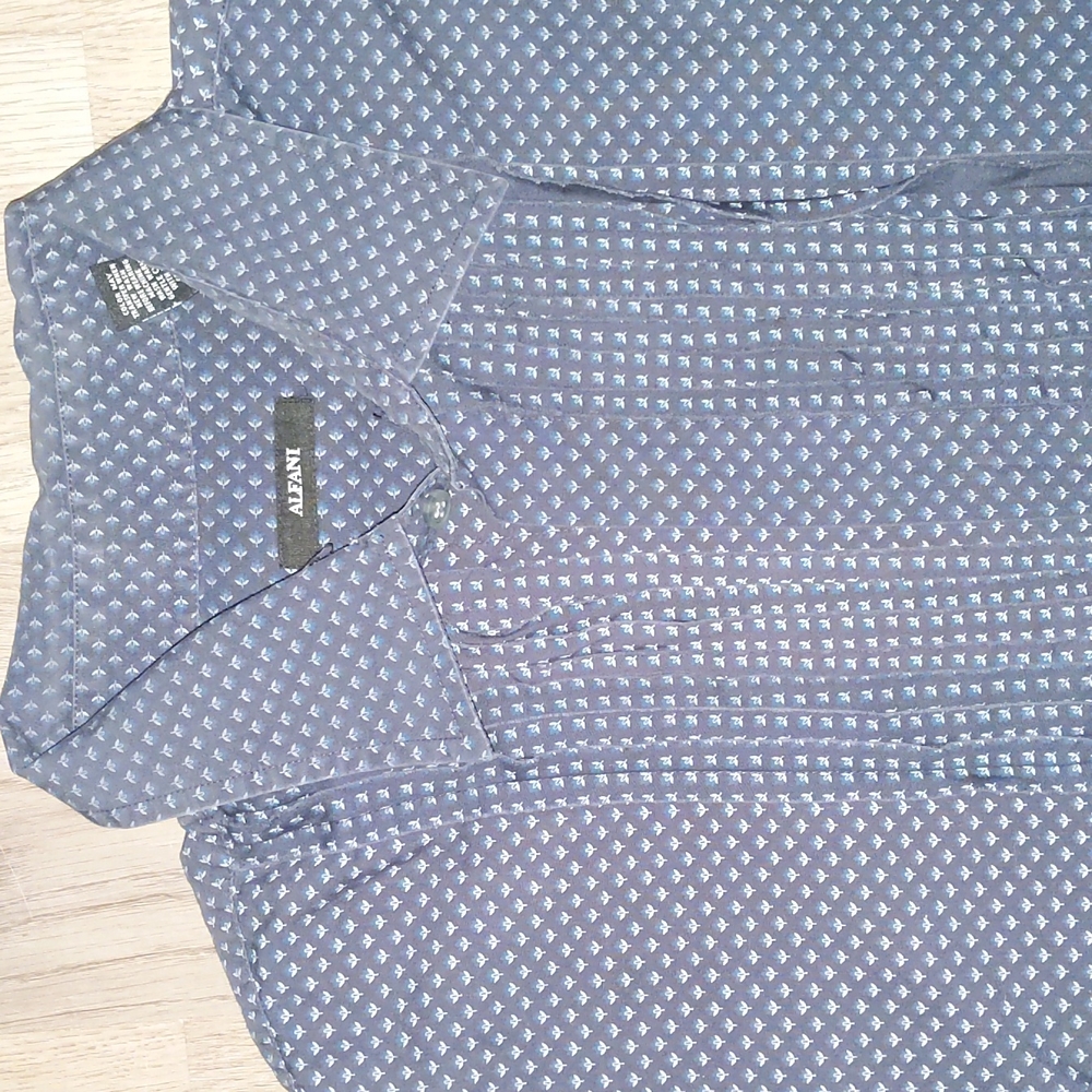 Alfani Print Ruffle Front Button Down - Picture 2 of 6